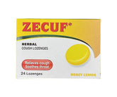 Zecuf Herbal Cough Lozenges Relieves Cough Soothes Throat Honey Lemon 24 Lozenges